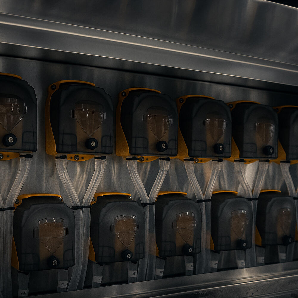 Liquid dispensing pump uses a peristaltic motor with independent pipelines that are not prone to dirt buildup, offering excellent durability and easy replacement/maintenance.